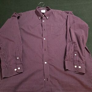 LL Bean Men's Burgundy Checkered Shirt